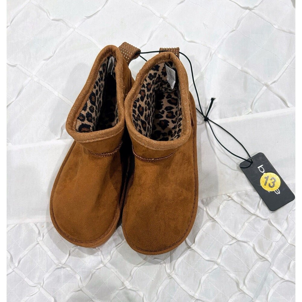 Bebe Children’s Brown Faux Leather Boots Size 13 New Without Box